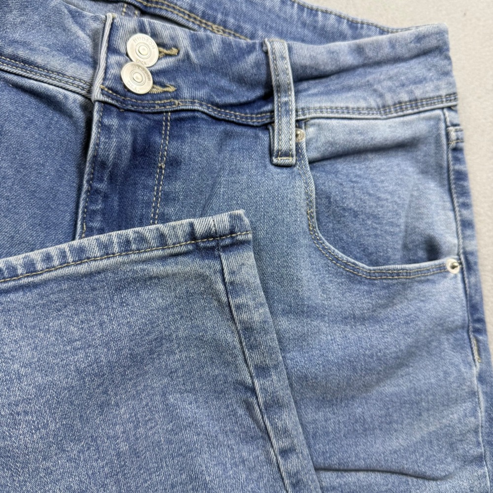 Hudson Los Angeles Blue Denim Straight Leg Flap Pocket Jeans Womens 8